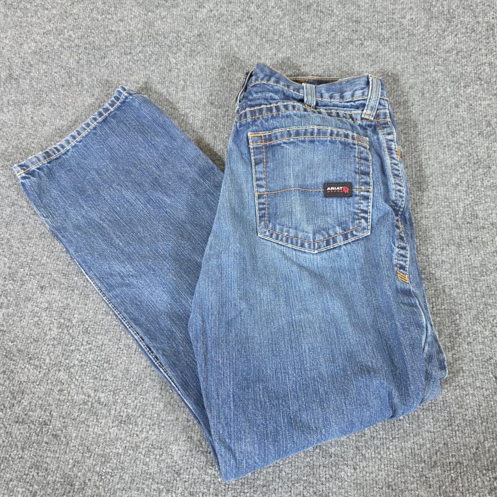 Ariat FR M4 Relaxed Boot Cut Jeans Mens Blue Tagged 33x32 Actual 32x30 Work